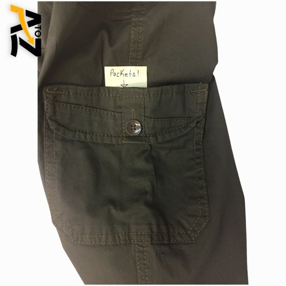 Lee Easy Fit Womens Short Cargo Pants Size M Brown Stretch Cuffed - Picture 6 of 14
